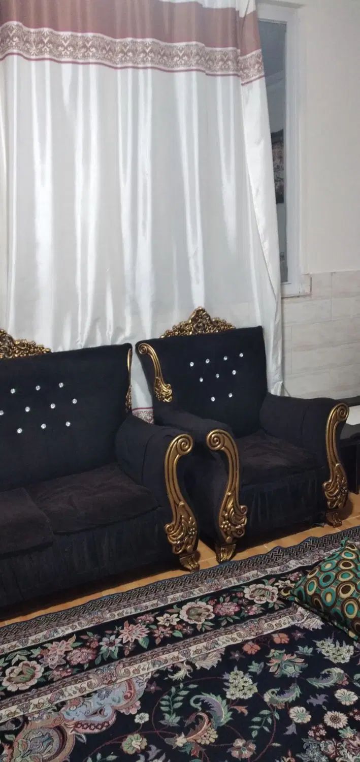 مبل 7نفره بامیزوسطوعسلی تمیز بدون پارگی شکسته ای|مبلمان خانگی و میز عسلی|قرچک, باقرآباد|دیوار