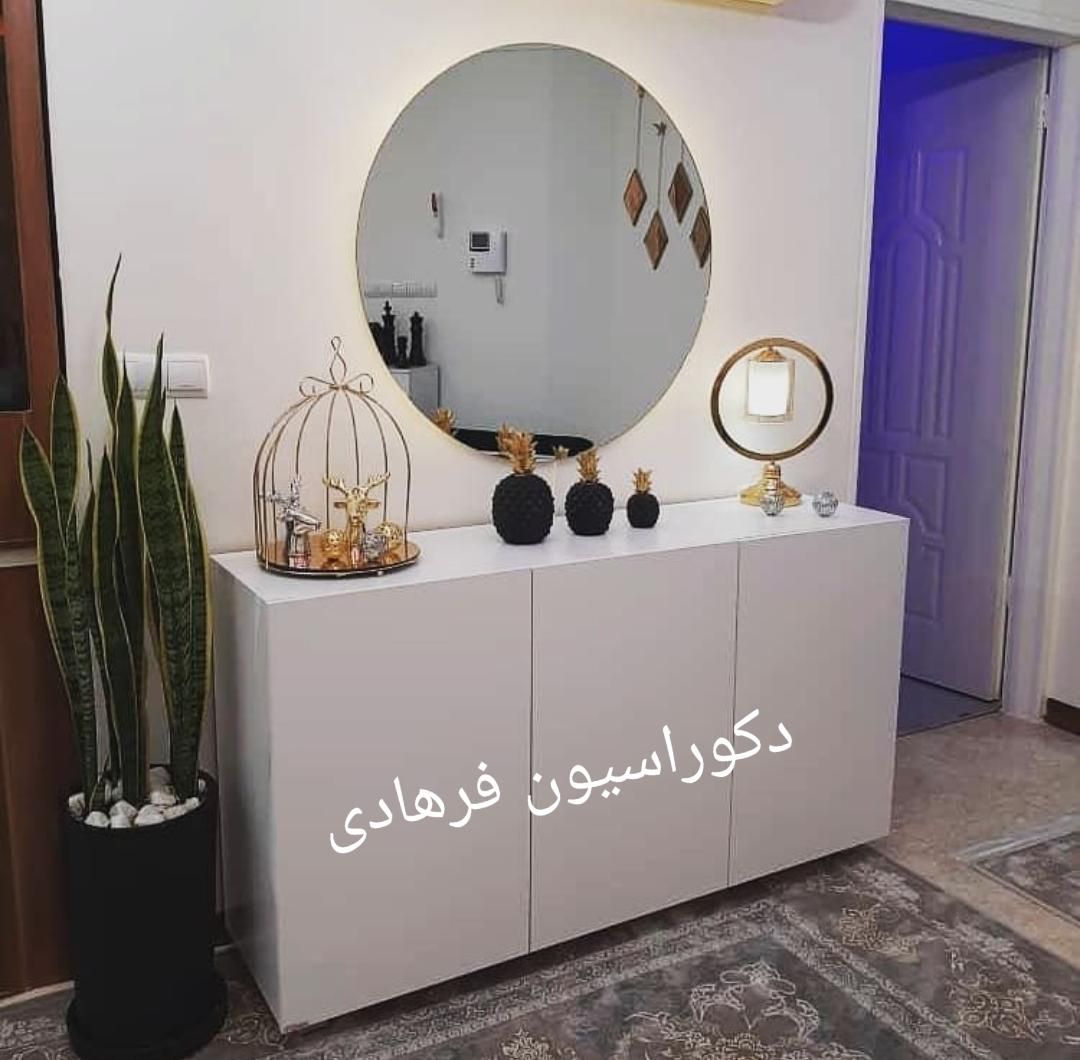ساخت سفارشی آینه کنسول تمام ام دی اف|بوفه، ویترین، کنسول|رشت, نظری|دیوار