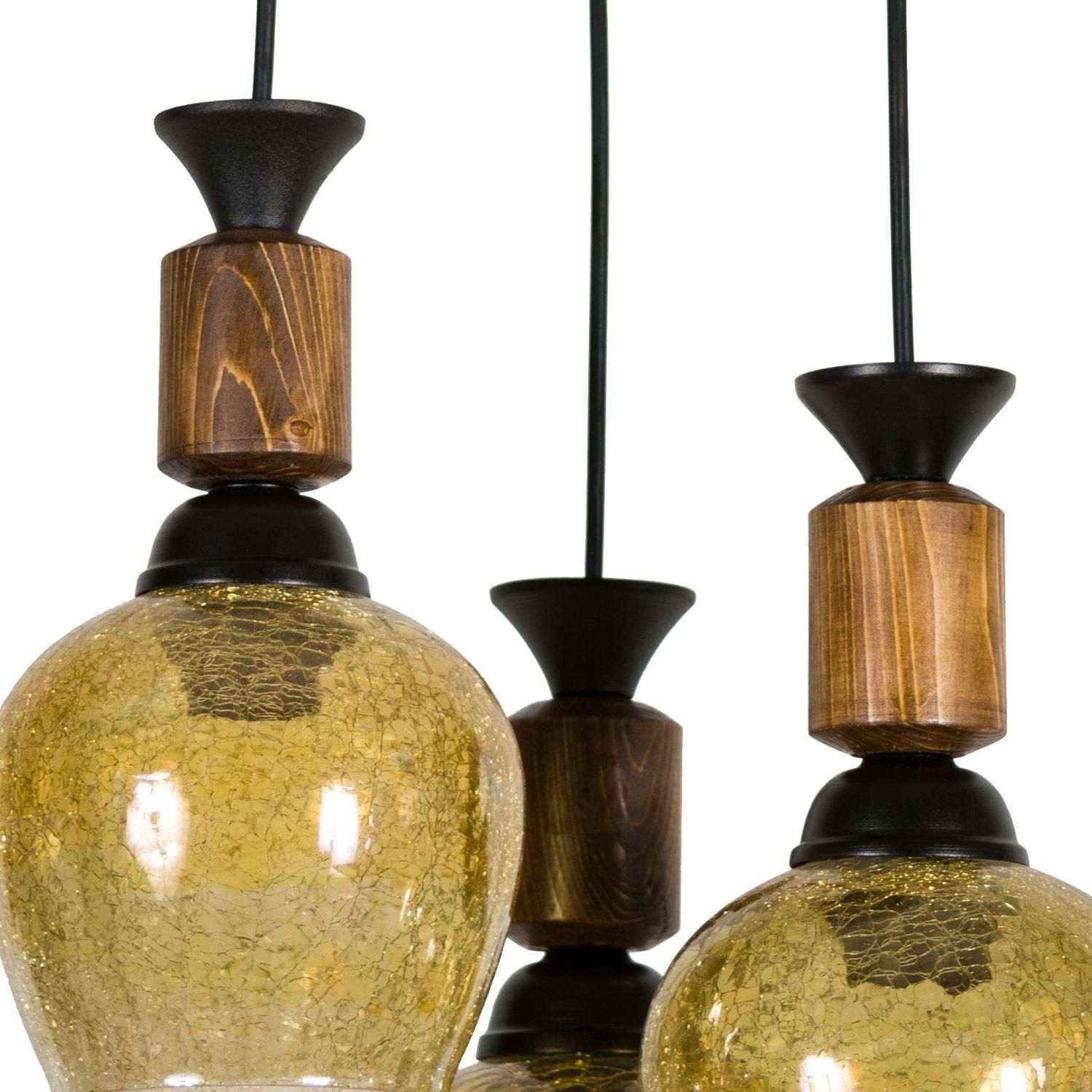 لوستر سه شاخه چوب و فلز|لوستر و چراغ آویز|کرمانشاه, |دیوار