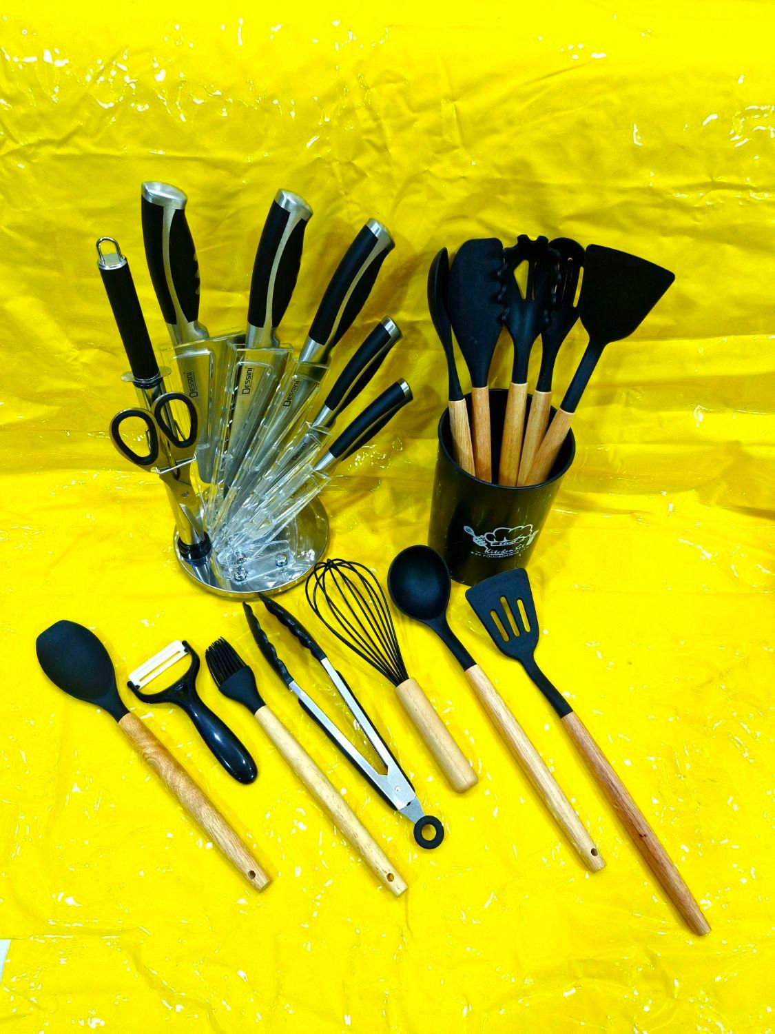 سرویس چاقو و کفگیر ملاقه|ظروف پخت‌وپز|اهواز, زیتون کارگری|دیوار