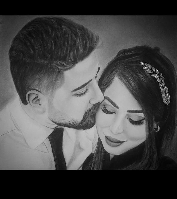 طراحی چهره عزیزانتون به سبک سیاه‌قلم|تابلو، نقاشی، عکس|رشت, پارک شهر|دیوار