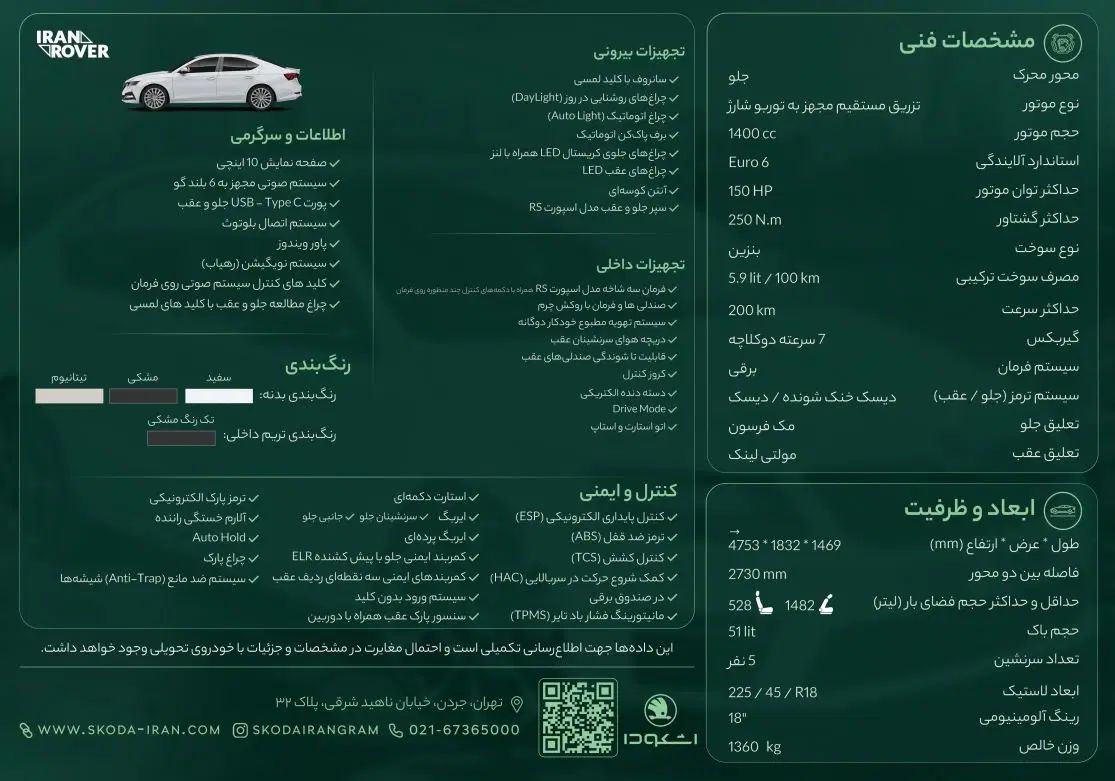 اشکودا اکتاویا پرو مدل 2024 سفید|خودرو سواری و وانت|تهران, سجاد|دیوار