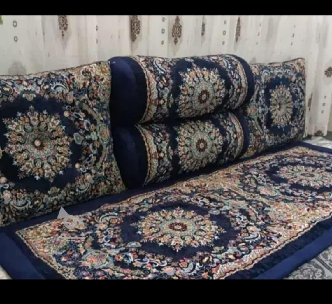 ست ۵ تیکه شاه نشین دست دوز|رختخواب، بالش، پتو|ساری, |دیوار