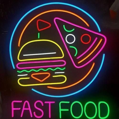 تابلو نئون فست فود و رستوران ، تابلو راهنما|ریسه و چراغ تزئینی|قزوین, |دیوار