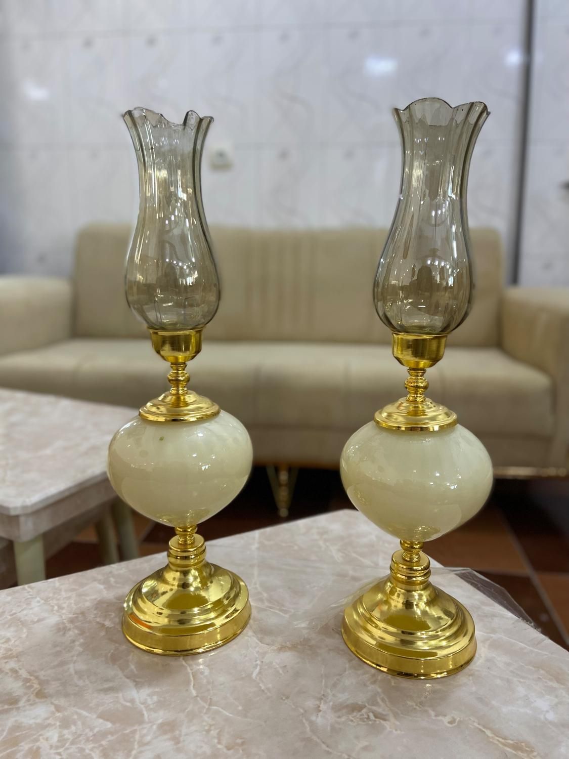 شمعدان جفتی|چراغ خواب و آباژور|سنندج, |دیوار