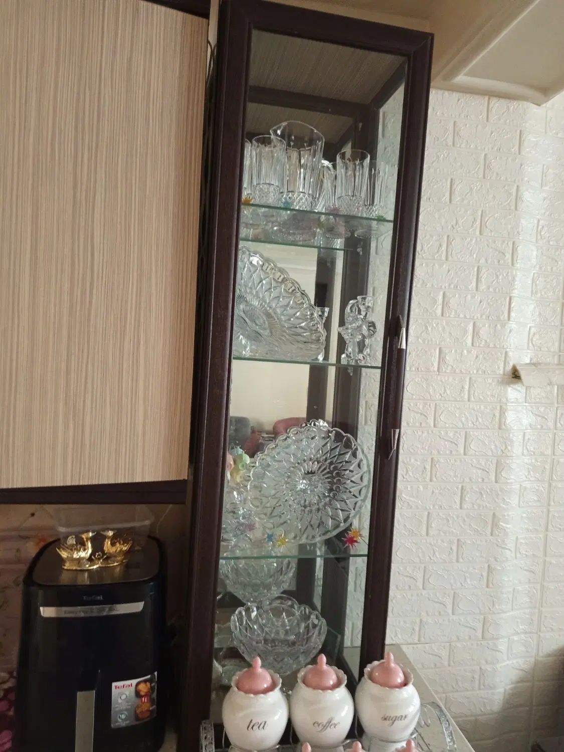 بوفه روی کابینتی سه طبقه|بوفه، ویترین، کنسول|تهران, چوب تراش|دیوار