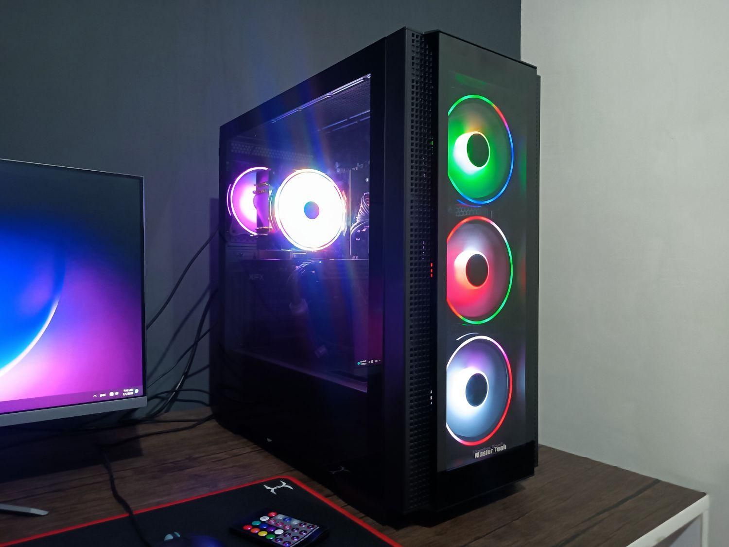 کیس گیمینگ به همراه ستاپ کامل گیمینگ rgb|رایانه رومیزی|جم, |دیوار