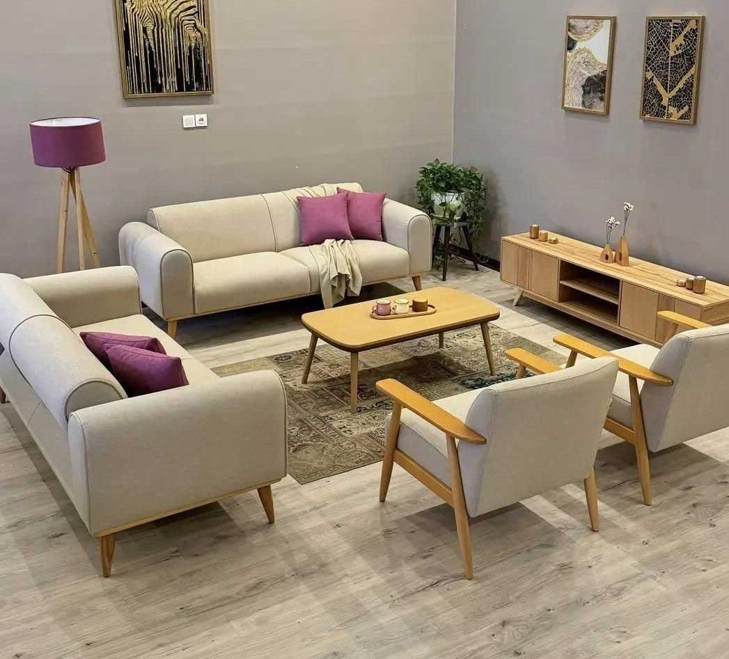 مبل تدی ۸ نفره چوب روس|مبلمان خانگی و میز عسلی|رباط‌کریم, |دیوار