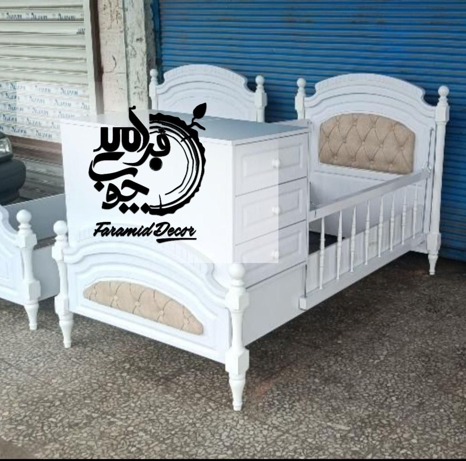 سرویس خواب*تخت سیسمونی کودک نوجوان*مدل سلطنتی|تخت و سرویس خواب|رشت, استقامت ۲|دیوار