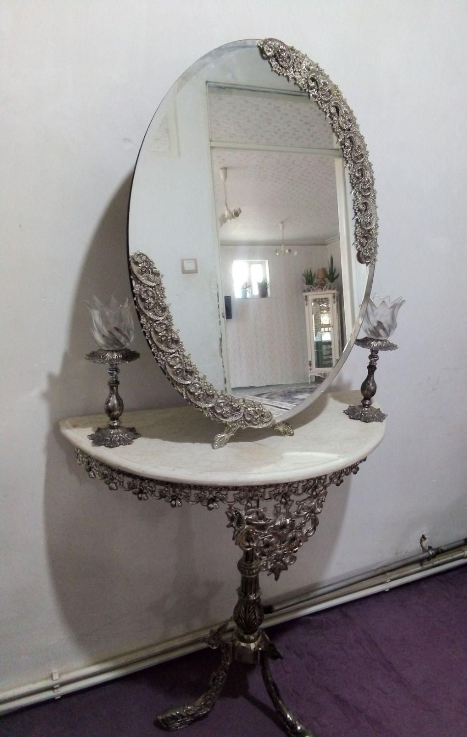 آینهشمدانبرنزطرحسیاهقلم|مبلمان خانگی و میز عسلی|تبریز, |دیوار