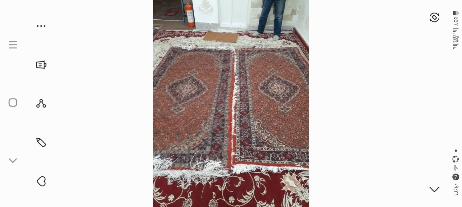 فرش دستباف پشم رنگ قرمز طول دو متر عرض یک متر|فرش|اردبیل, |دیوار