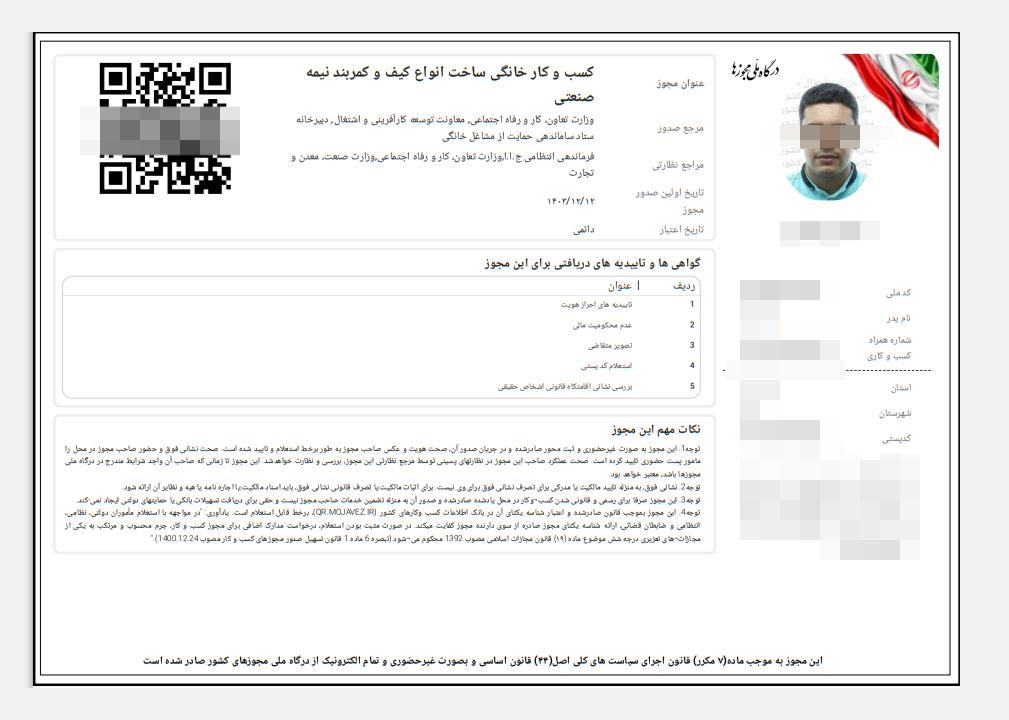 صدور قانونی جواز کسب مشاغل خانگی|خدمات مالی، حسابداری، بیمه|شیراز, زند|دیوار