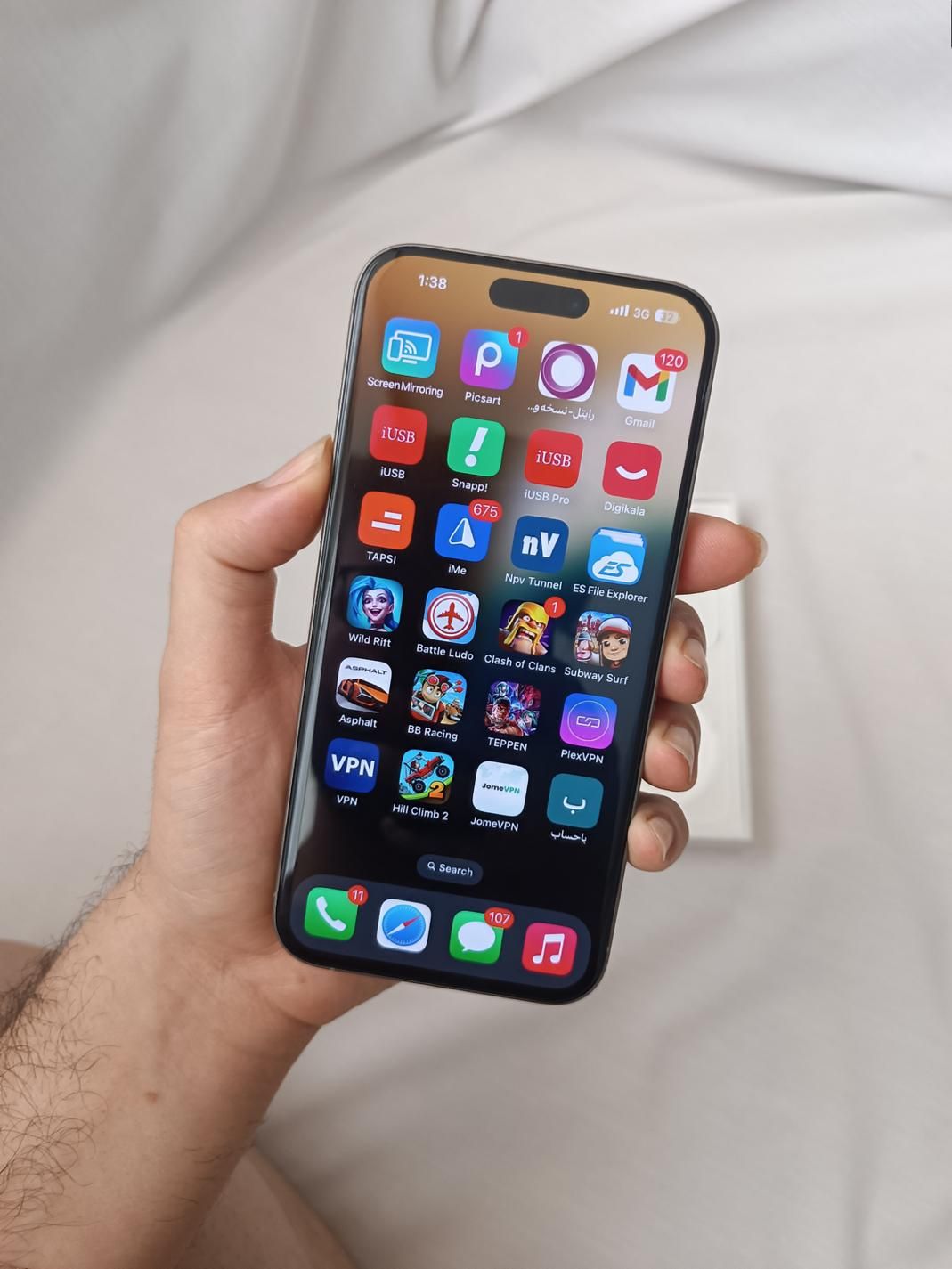 اپل iPhone 15 Pro Max با حافظهٔ ۵۱۲ گیگابایت|موبایل|مشهد, امیریه|دیوار