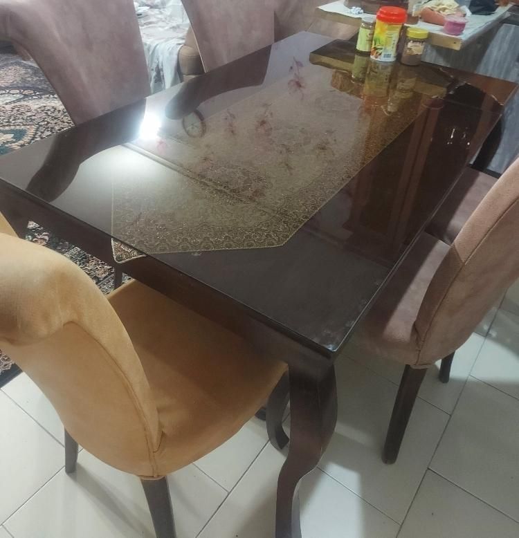 میز ناهار خوری چوبی‌۶‌نفره،میزسالم‌صندلی هاکارکرده|میز و صندلی غذاخوری|مشهد, شهرک مهرگان|دیوار