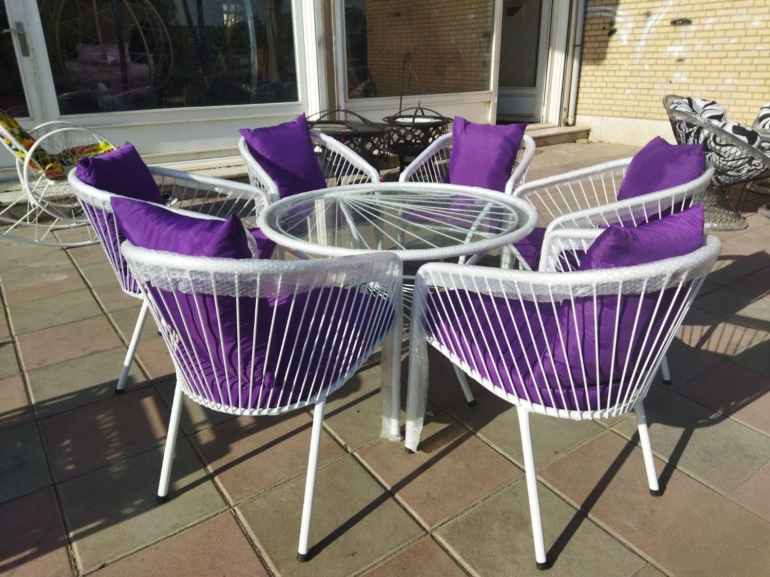 میز صندلی فلز باغی ویلایی مدل کارینا سایبان تاب|میز و صندلی غذاخوری|تهران, ازگل|دیوار