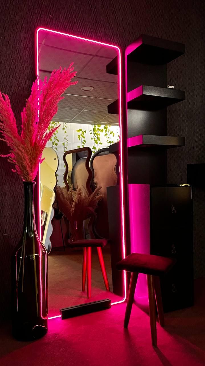 ست آینه قدی ایستاده نور نئون و کنسول طرح بهار|آینه|مشهد, کشف|دیوار