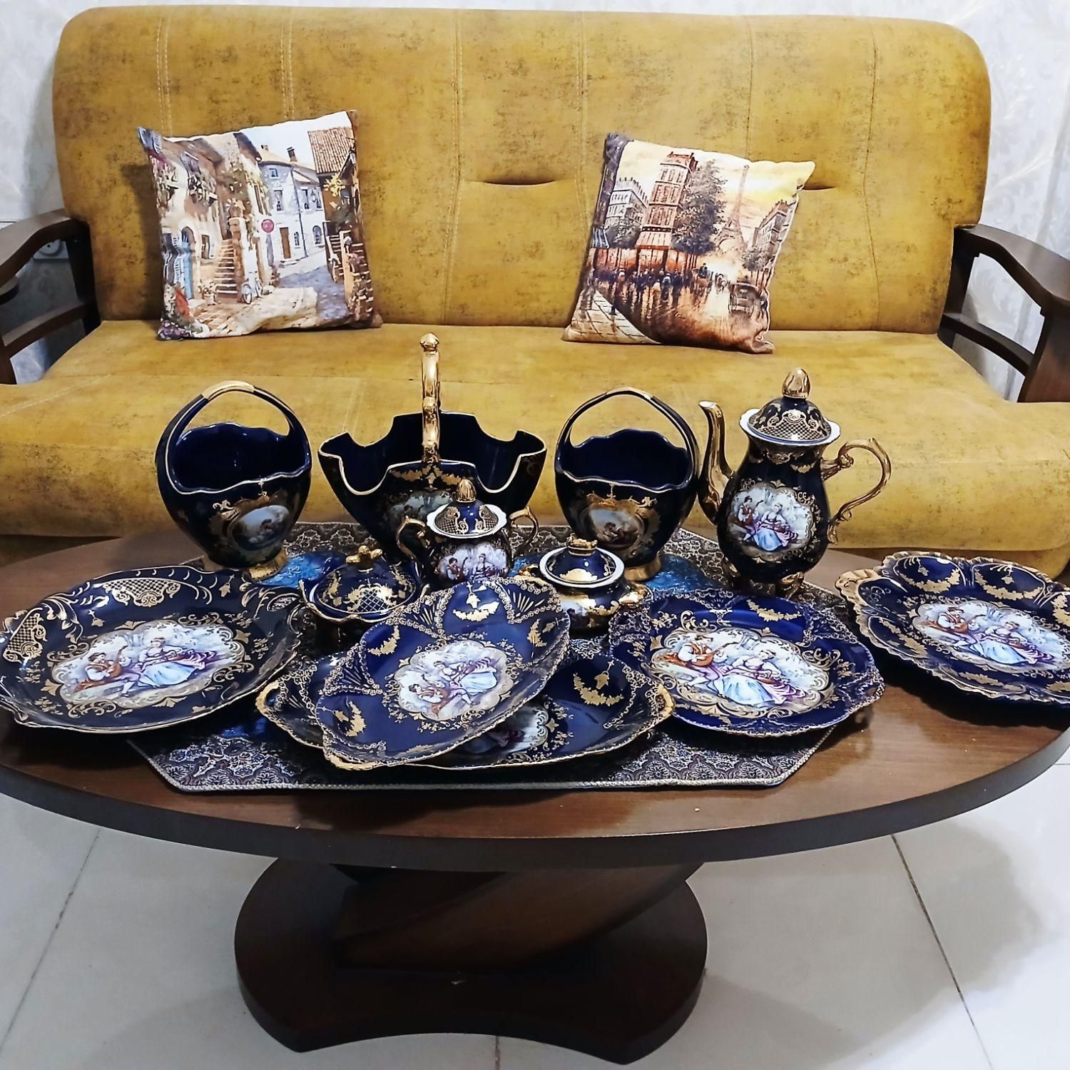 سرویس چینی سورمه ای برند ورسای طرح لیلی و مجنون|ظروف سرو و پذیرایی|تهران, مجیدیه|دیوار