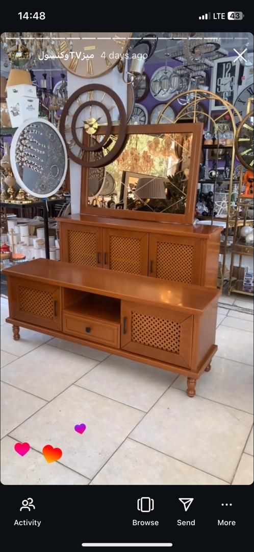 آینه و کنسول حصیری|بوفه، ویترین، کنسول|اسلامشهر, ده عباس|دیوار