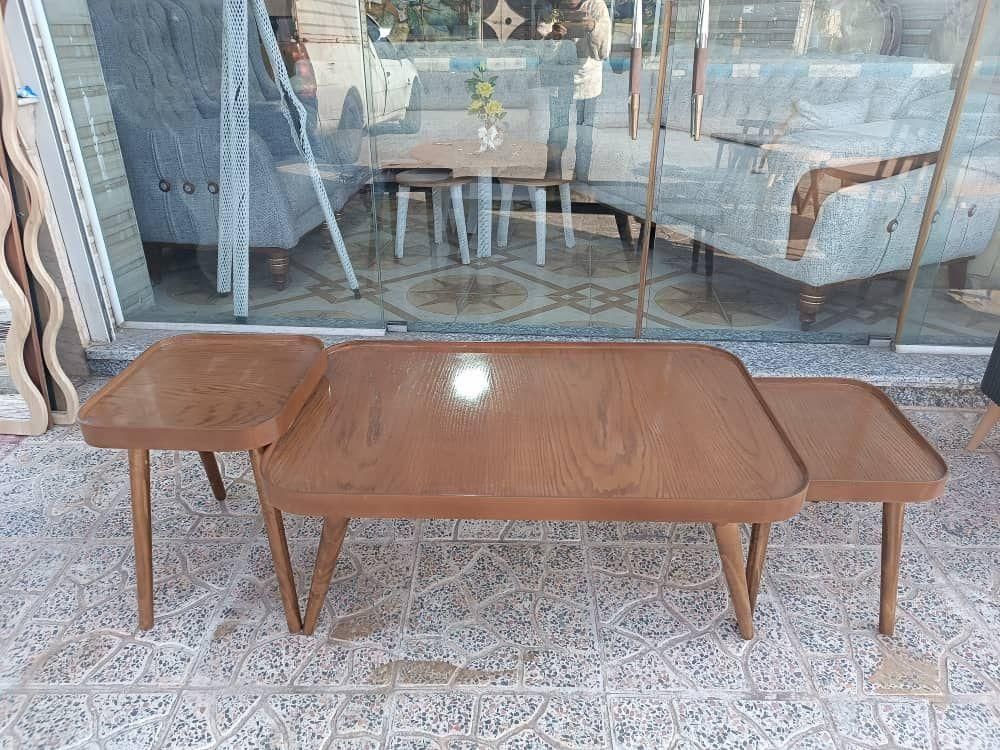 میز عسلی جلومبلی چوبی رنگی . گل میز فندوقی|مبلمان خانگی و میز عسلی|چهاردانگه (تهران), |دیوار