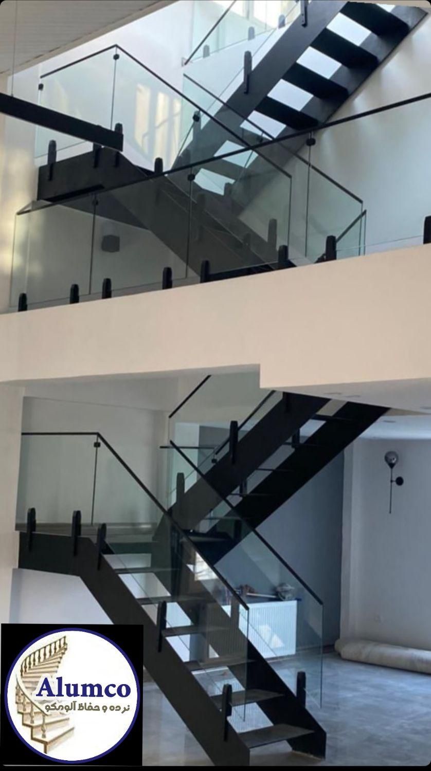 نرده استیل شیشه‌ای مدرن|مصالح و تجهیزات ساختمان|قم, بنیاد|دیوار