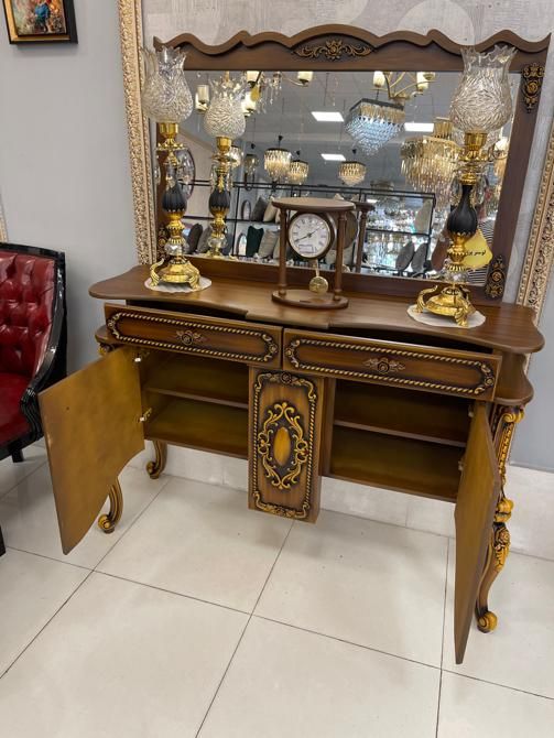 اینه کنسول منبت اخطابوس|بوفه، ویترین، کنسول|اندیشه, |دیوار