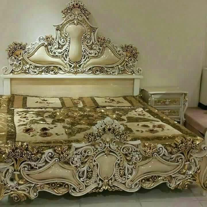 سرویس خواب چوبی تمام چوب دونفره سه گل ماهیچه|تخت و سرویس خواب|تهران, یافت آباد جنوبی|دیوار