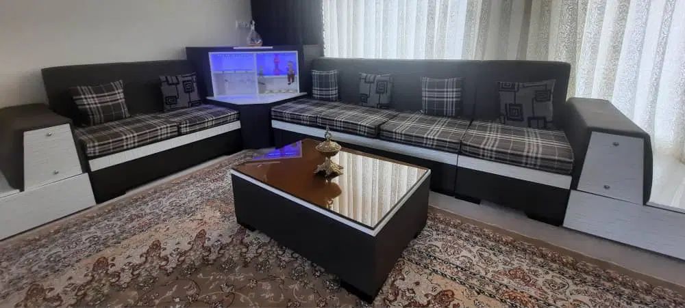 مبل6نفره ال تشک دوبل متحرک باجلومبلی وعسلی ها|مبلمان خانگی و میز عسلی|جلفا, |دیوار