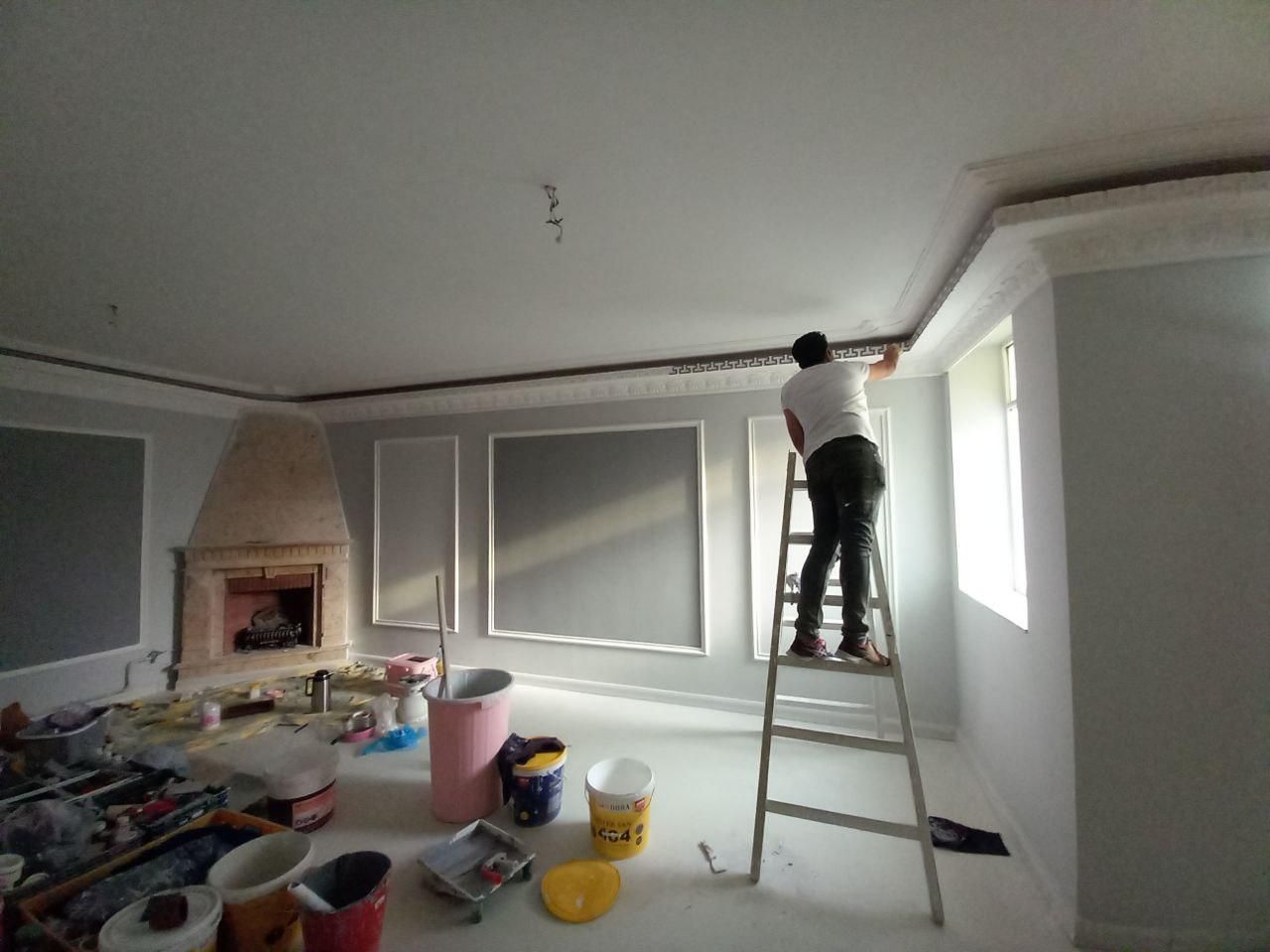 نقاشی ساختمانی رنگکاری رنگ آمیزی ساختمان|خدمات پیشه و مهارت|مشهد, شهید فرامرز عباسی|دیوار