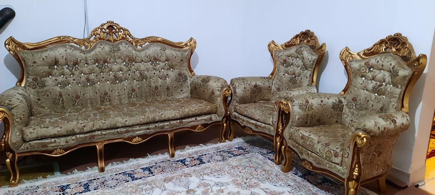 مبل سلطنتی 9نفره|مبلمان خانگی و میز عسلی|شاهرود (اردبیل), |دیوار