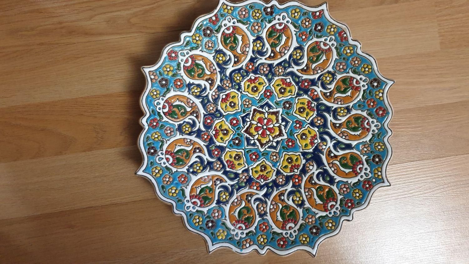 بشقاب مینا کاری و رومیزی ترمه نو نو|پرده، رانر، رومیزی|تهران, فاطمی|دیوار