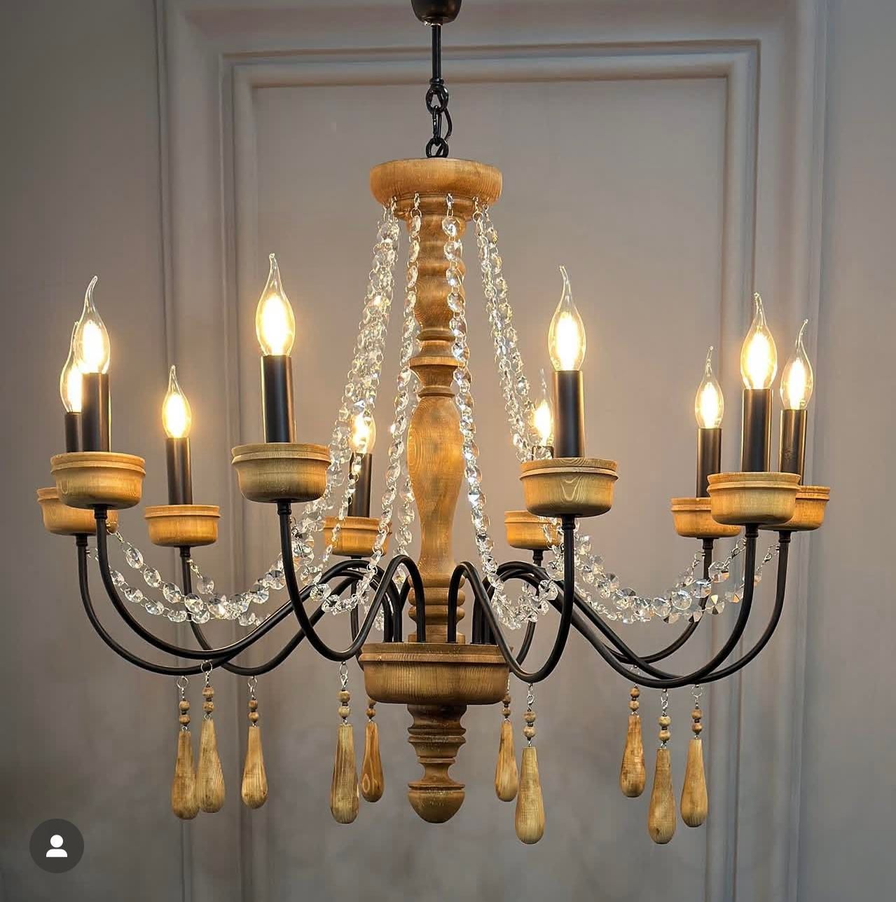 لوستر چوبی(رستیک)|لوستر و چراغ آویز|مشهد, امامیه (شهرک غرب)|دیوار