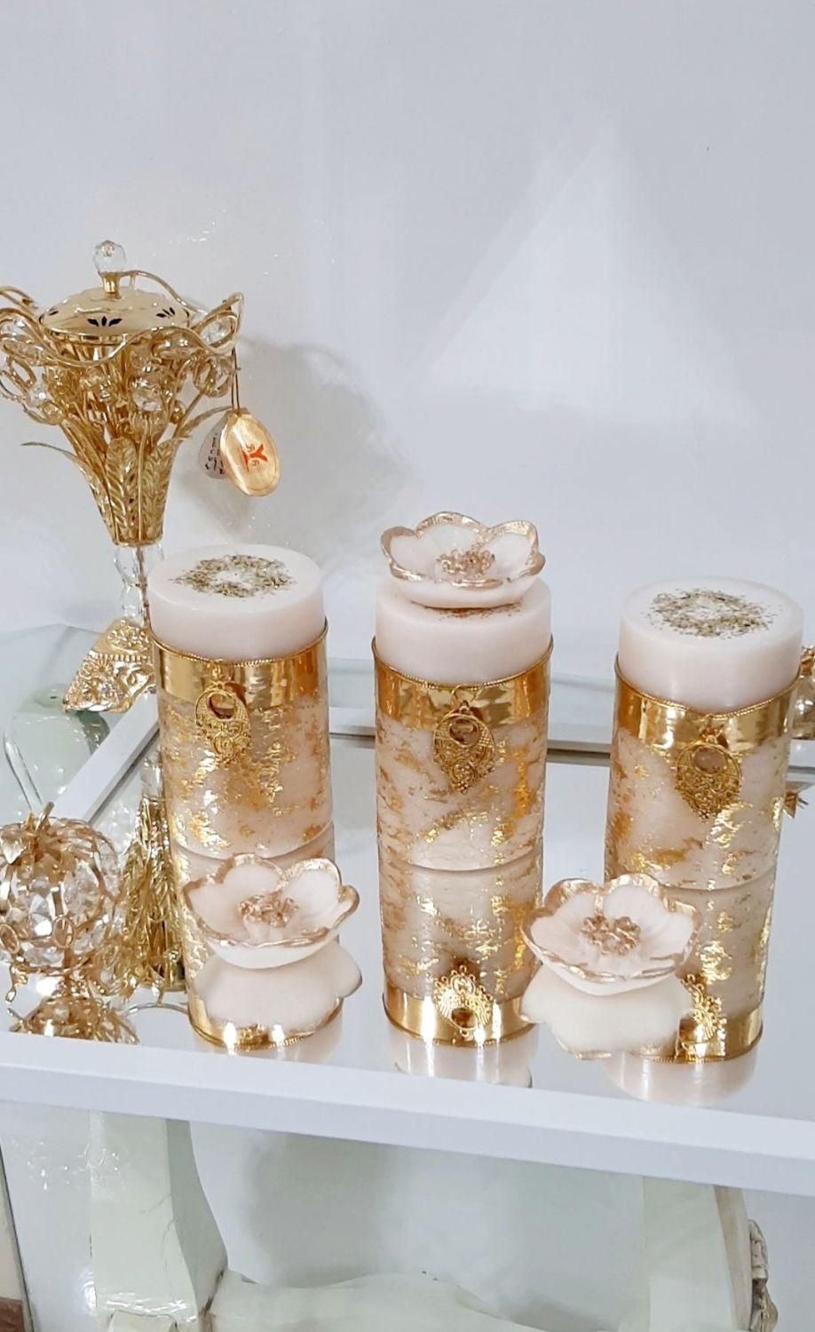 شمع سفیدباتزیینات زیبا|صنایع دستی و سایر لوازم تزئینی|مشهد, آزادشهر|دیوار