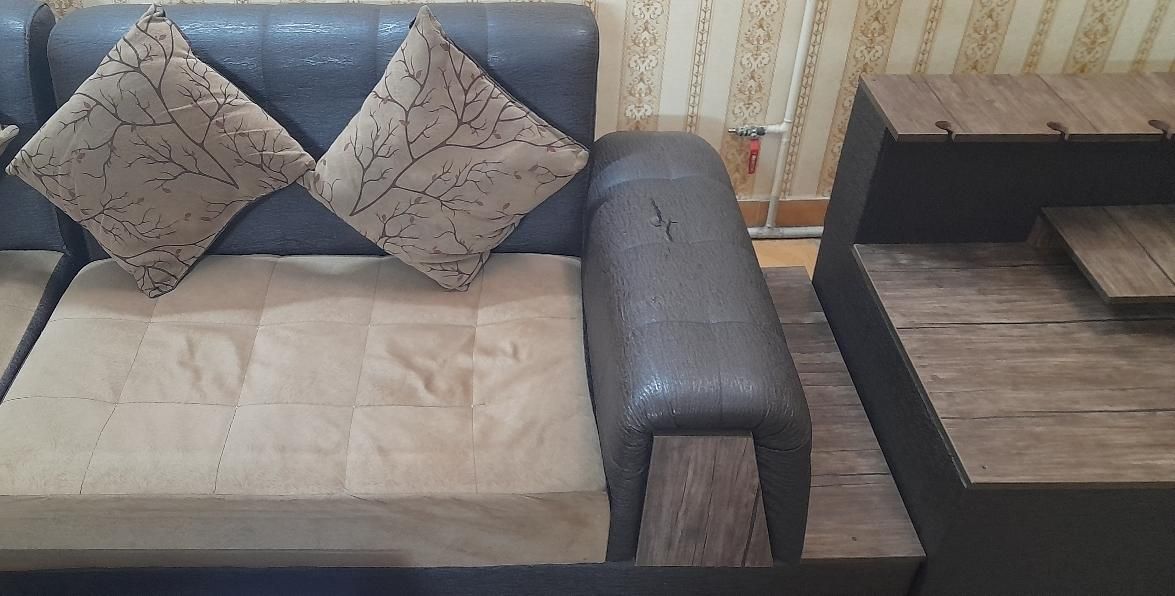 مبل ال ۶ نفره به همراه پاف و میز بار|مبلمان خانگی و میز عسلی|تهران, تهرانپارس شرقی|دیوار