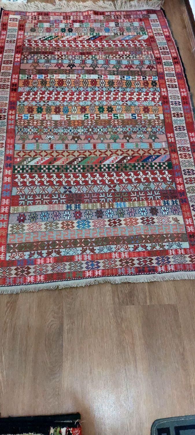 یه تیر و دو نشون گلیم اصیل + فرش کودک شاد|فرش|بابل, |دیوار