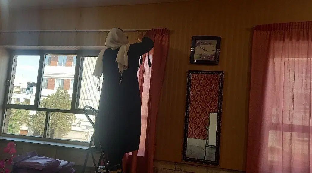 پرده ترگالت (چروک ساده)  دوخته همراه با میل پرده|پرده، رانر، رومیزی|تهران, شهرک استقلال|دیوار