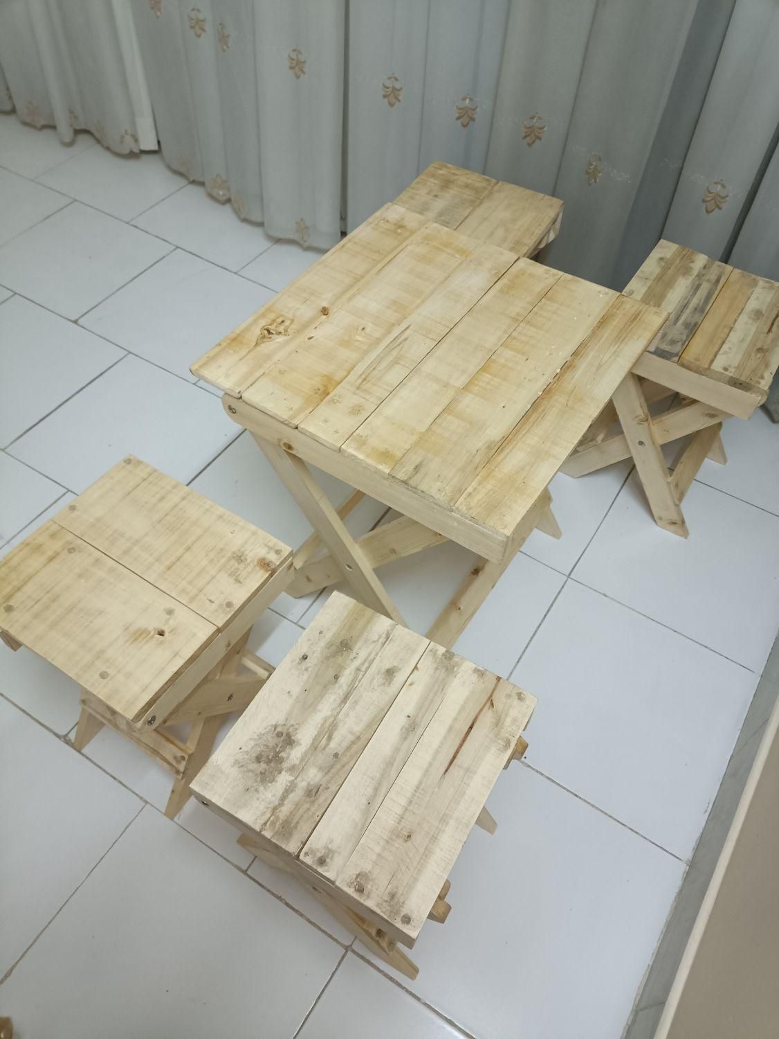 میزو صندلی تاشو چوبی|میز و صندلی غذاخوری|اصفهان, شیخ اشراق|دیوار