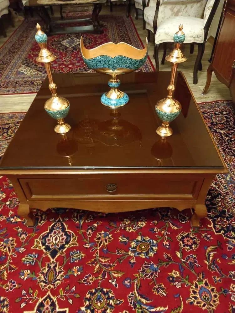 میز چوبی مربع  با شیشه محافظ ( فاقد عسلی)|مبلمان خانگی و میز عسلی|تهران, هرندی|دیوار