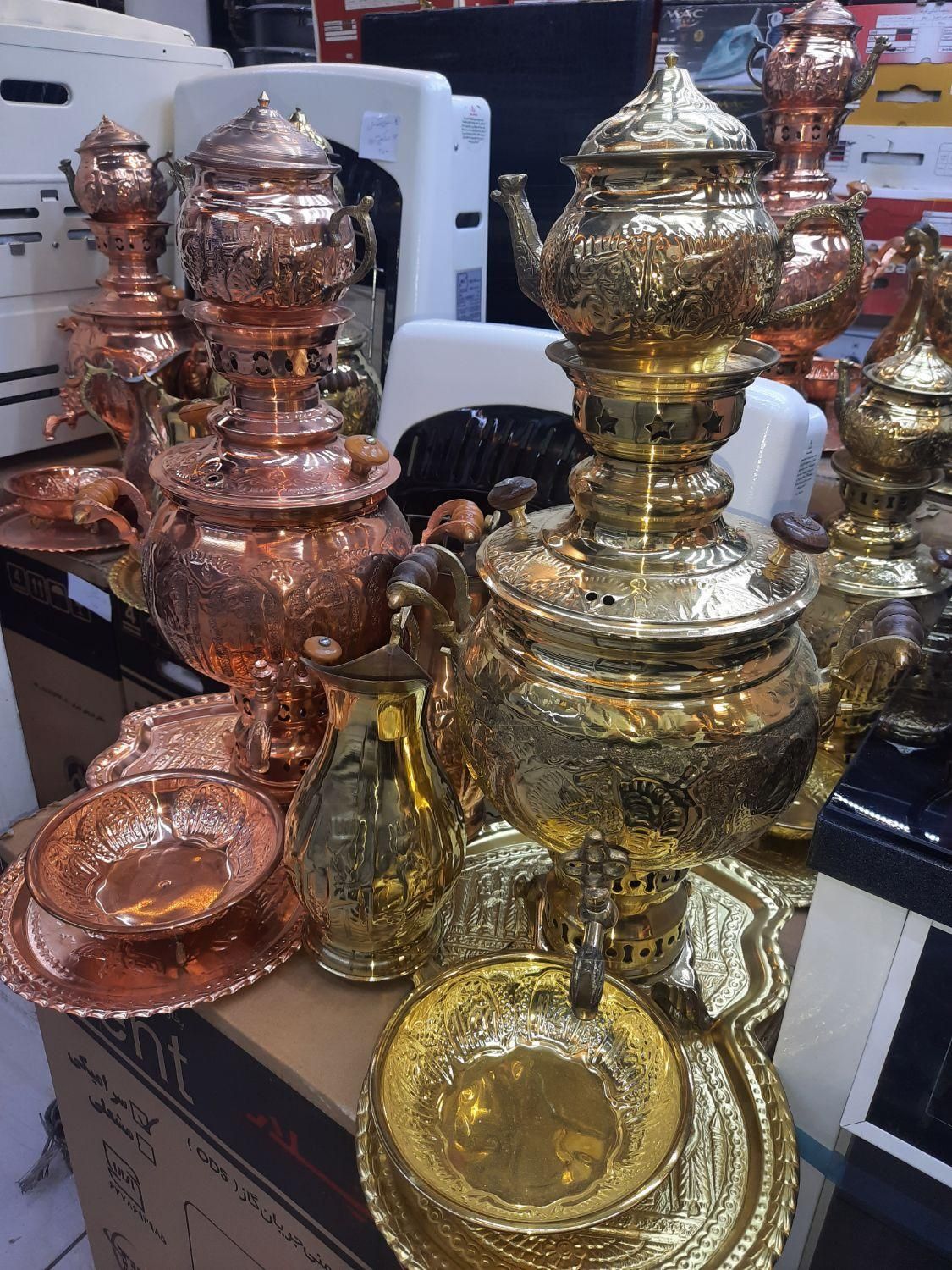 سماور ذغالی ( زغالی ) مس و برنج|سماور، چای‌ساز، قهوه‌ساز|اصفهان, سودان|دیوار