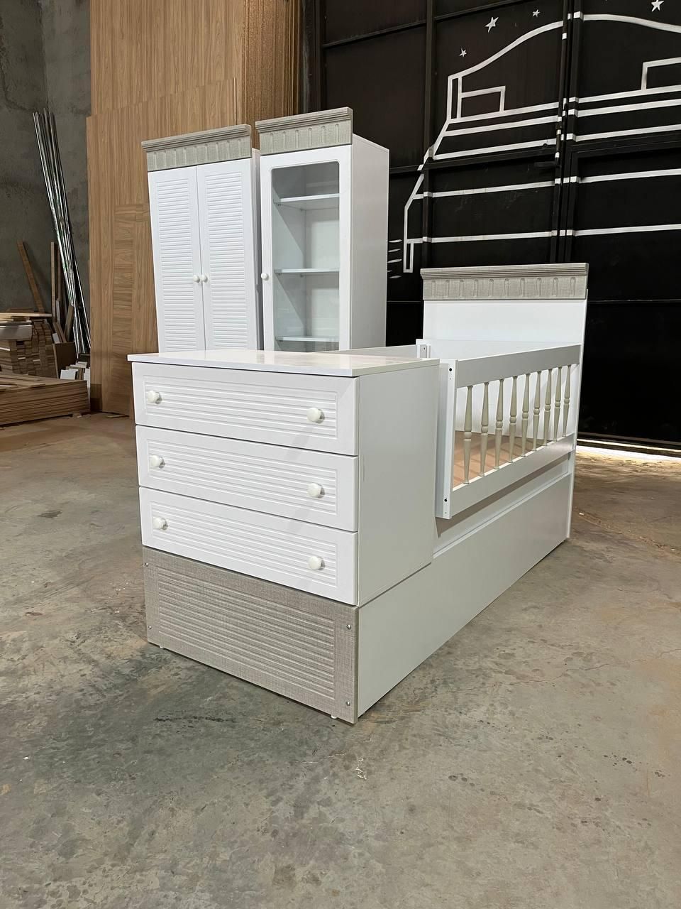 سرویس نوزادی اقتصادی/کمد و ویترین/تخت /اریکا چوب|تخت و سرویس خواب|مشهد, خین عرب|دیوار