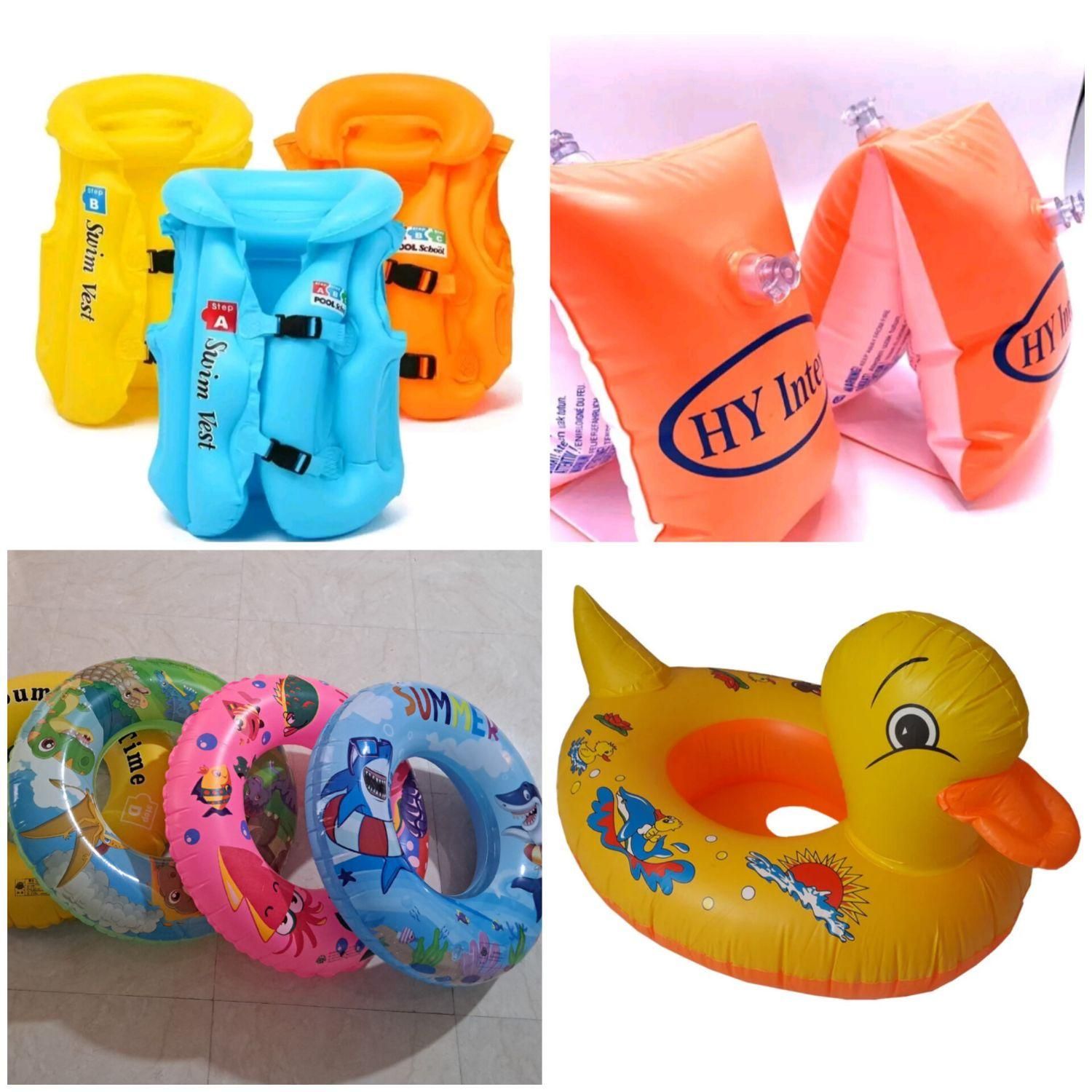 حلقه شنا، جلیقه، تیوپ شورتی و بازوبند استخر (تیوب)|غواصی و ورزشهای آبی|قم, علی آباد سعدگان|دیوار