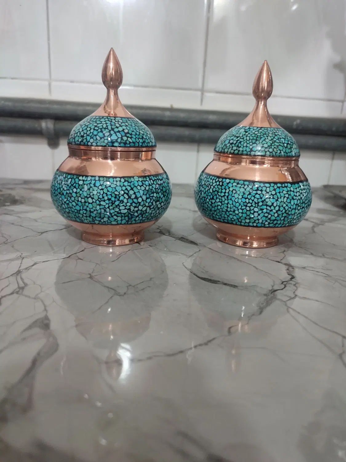 قندان فیروزه کوبی سایز ۱|صنایع دستی و سایر لوازم تزئینی|اصفهان, عمان سامانی|دیوار