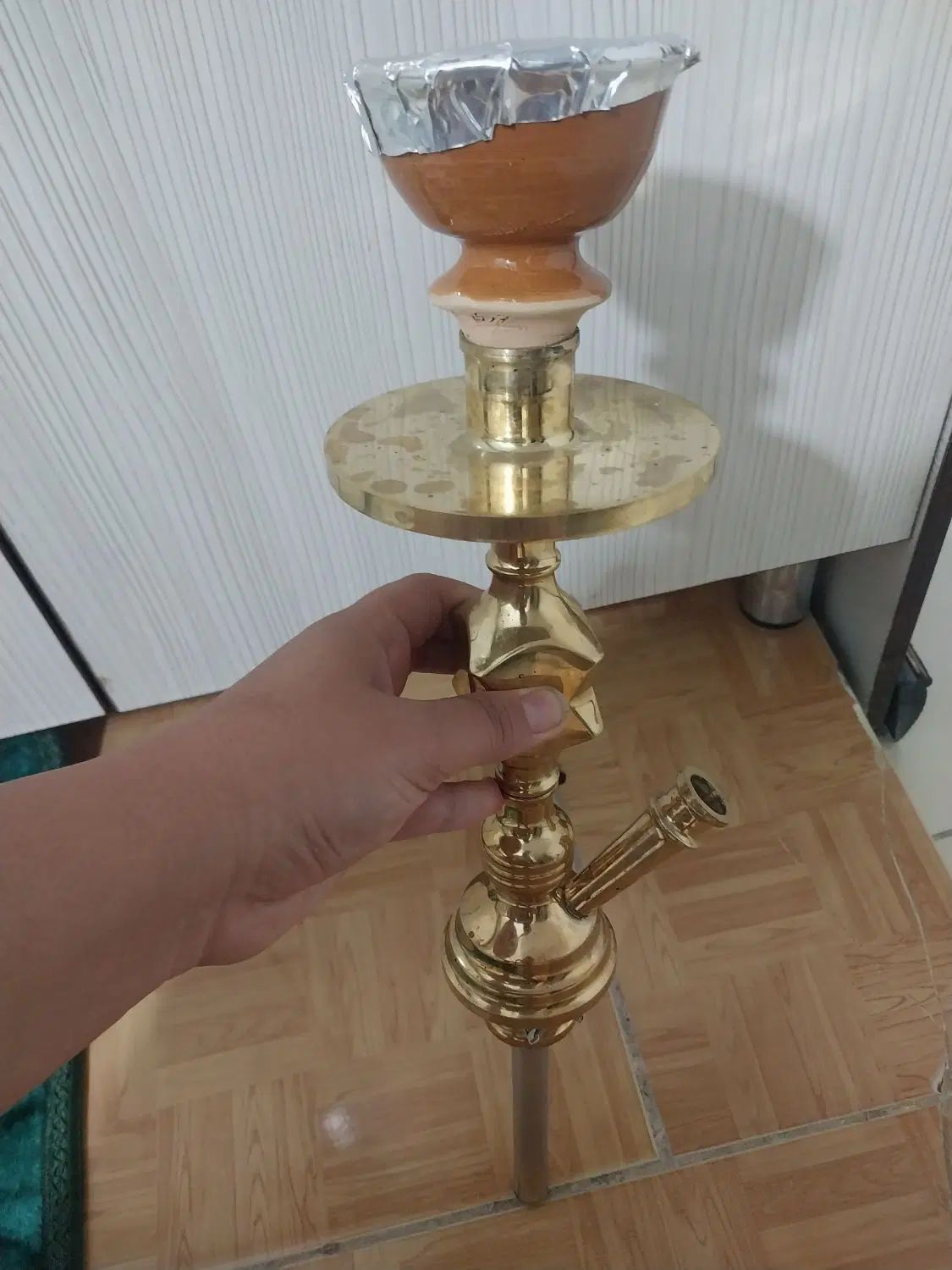 قلیان برنجی به همراه سر کاملا نو و استفاده نشده|کلکسیون و سرگرمی|سبزوار, ابوریحان|دیوار