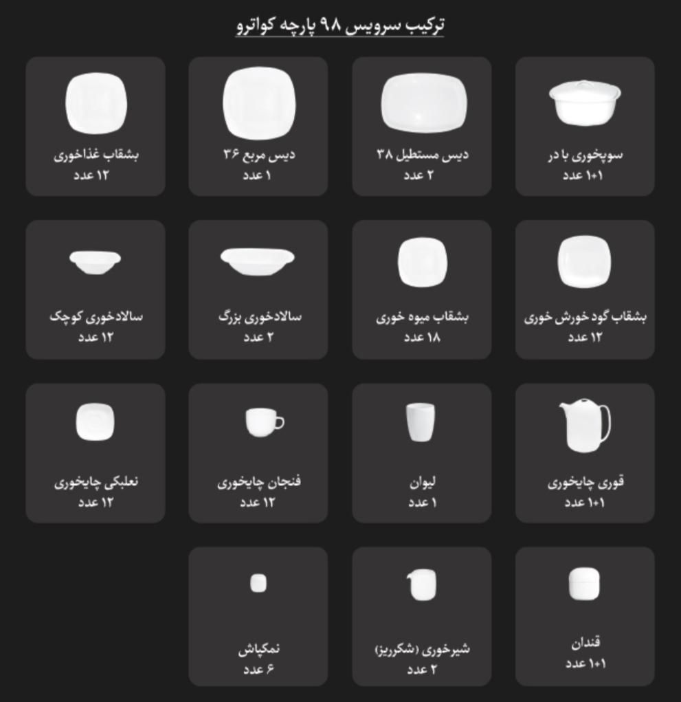 سرویس چینی زرین ۹۸پ طرح وگاس اریت|ظروف سرو و پذیرایی|کرج, چهارصد دستگاه|دیوار