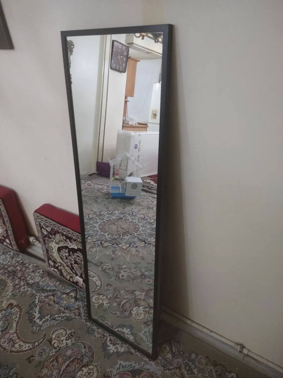آینه قدی 180 ارتفاع عرض70،قاب چوب راش رنگ ضدخش|آینه|تهران, خاک سفید|دیوار
