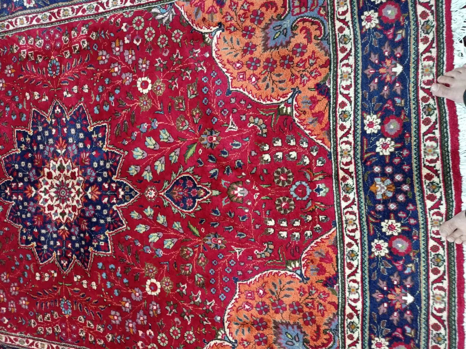 یک جفت فرش دست بافت کارکرده|فرش|تبریز, |دیوار