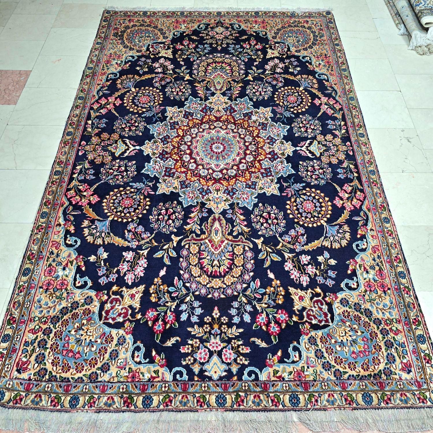 قالیچه پرده‌ای دستباف کرمان جفت|فرش|تهران, ونک|دیوار
