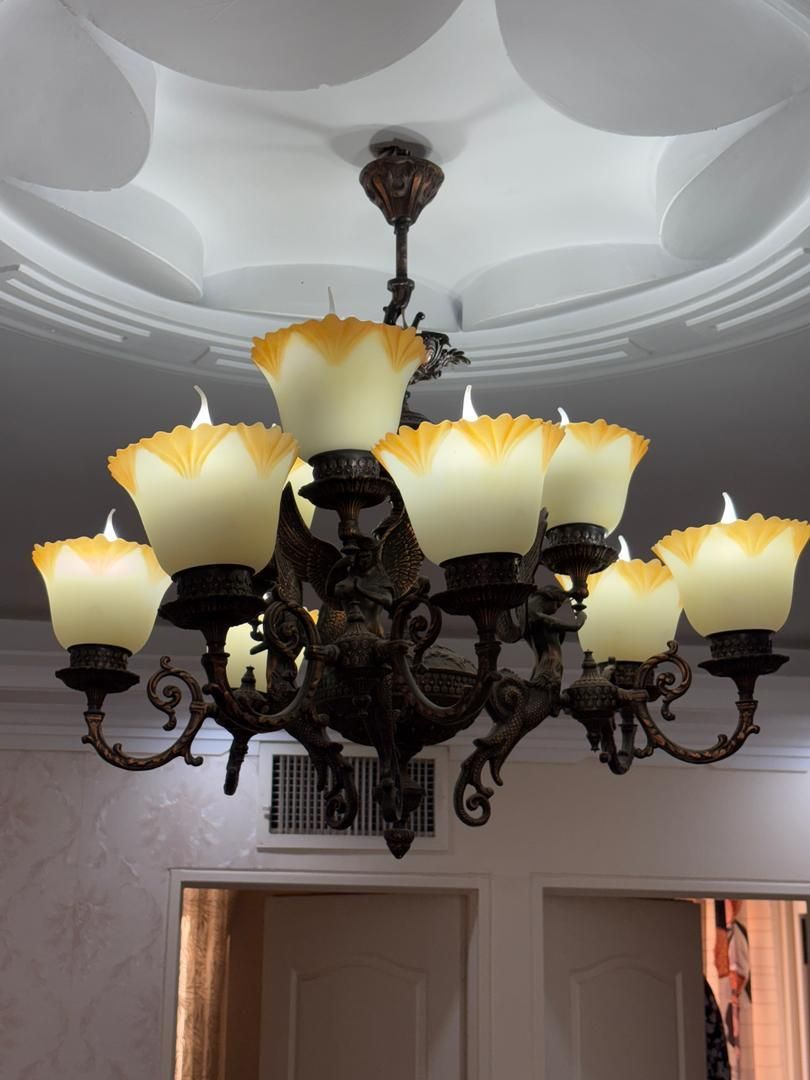 لوستر برنزی فرشته|لوستر و چراغ آویز|تهران, افسریه شمالی|دیوار