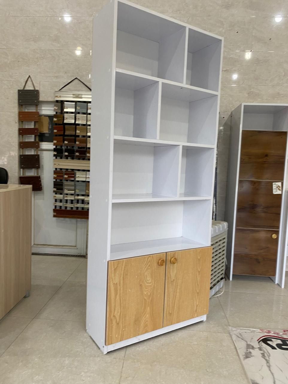 کتابخانه ۲ رنگ میزام دی اف|کتابخانه، شلف، قفسه‌های دیواری|زاهدان, |دیوار