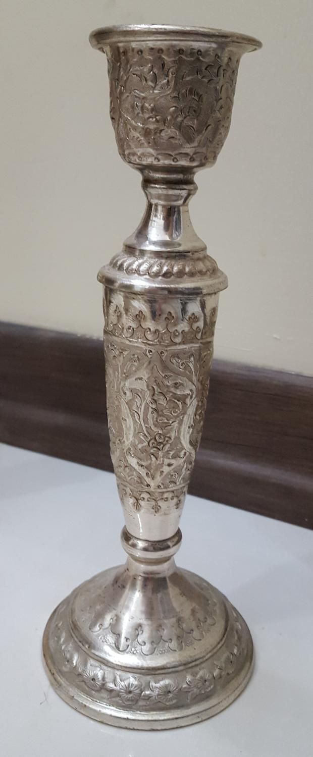 آینه و شمعدان نقره نما|صنایع دستی و سایر لوازم تزئینی|اصفهان, بیدآباد|دیوار