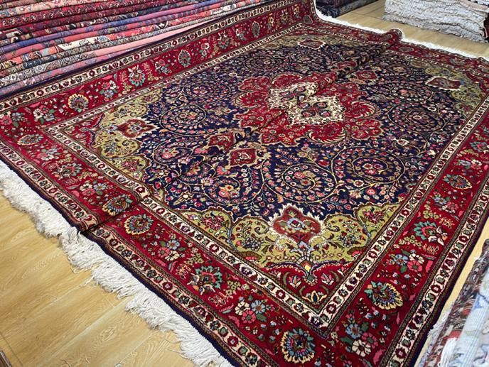 فرش جفت ۹ متری تبریز طرح کرمان قلم سورمه ای|فرش|تهران, سلسبیل جنوبی|دیوار